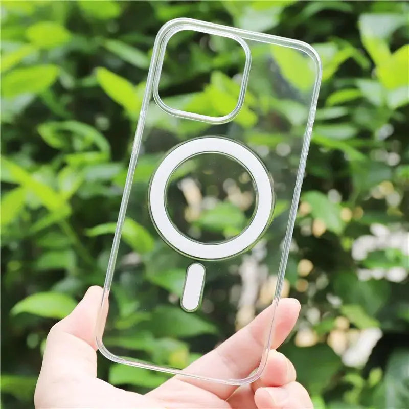 Original Transparent MagSafe Phone Case for iPhone 17 16pro max 15 16 Pro 13 14 Magnetic Wireless Charging Clear Hard PC Cover