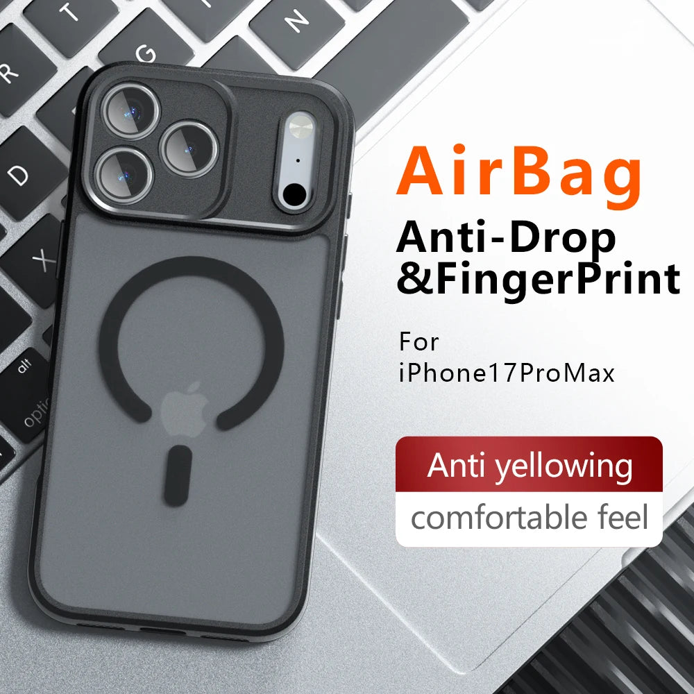 iPhone 17 Pro Max Case – Shockproof Matte Magnetic MagSafe Charging