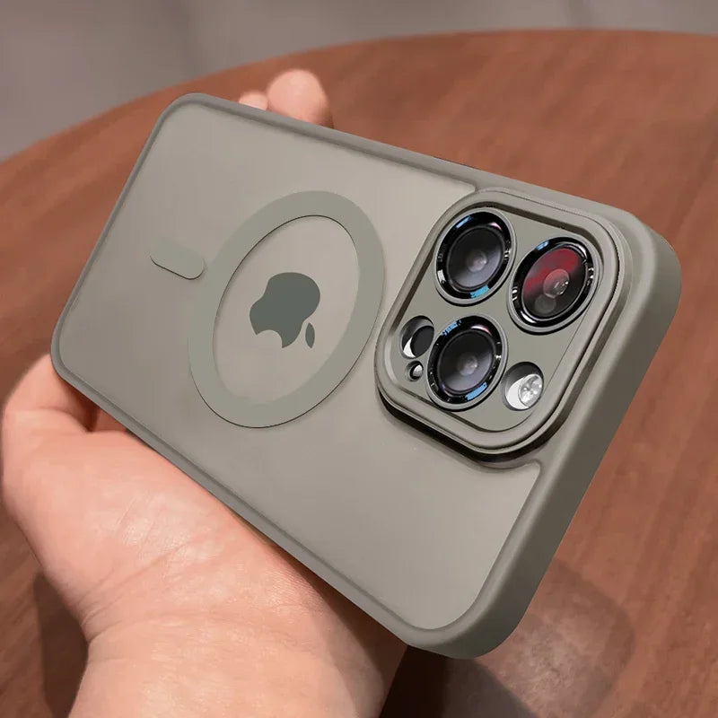 Magnetic Luxury Matte Translucent Armor Shockproof Case For iPhone 16 Pro Max Plus Magsafe Wireless Charge Cover