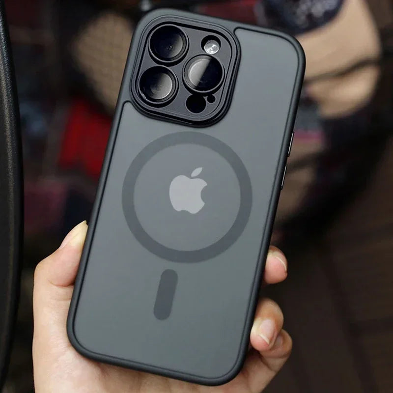 Magnetic Luxury Matte Translucent Armor Shockproof Case For iPhone 16 Pro Max Plus Magsafe Wireless Charge Cover