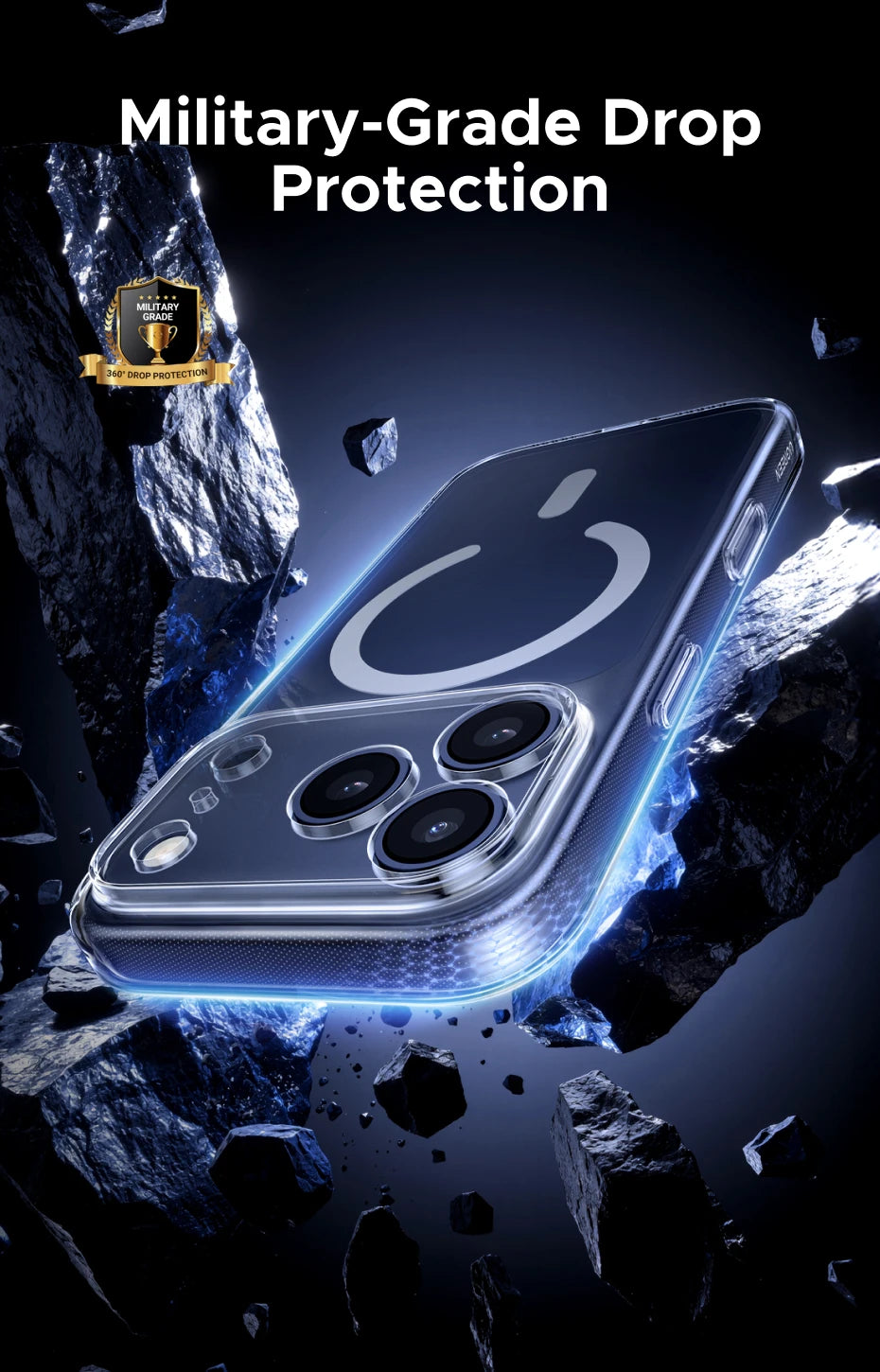 UGREEN Magnetic Shockproof Transparent Not Yellowing Premium Magsafe Case for iPhone 17