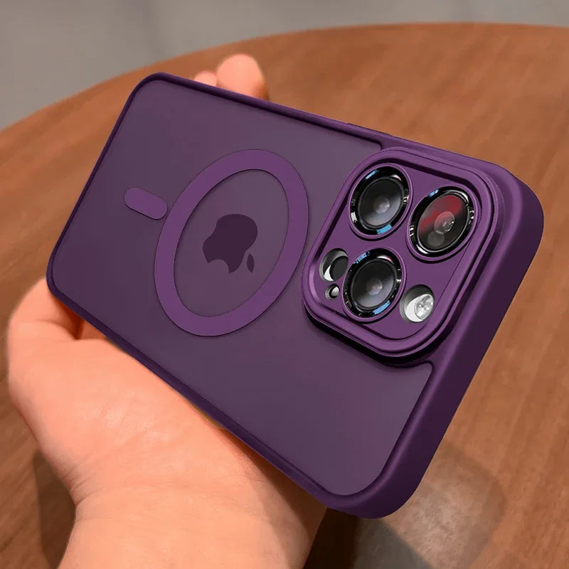 Magnetic Luxury Matte Translucent Armor Shockproof Case For iPhone 16 Pro Max Plus Magsafe Wireless Charge Cover