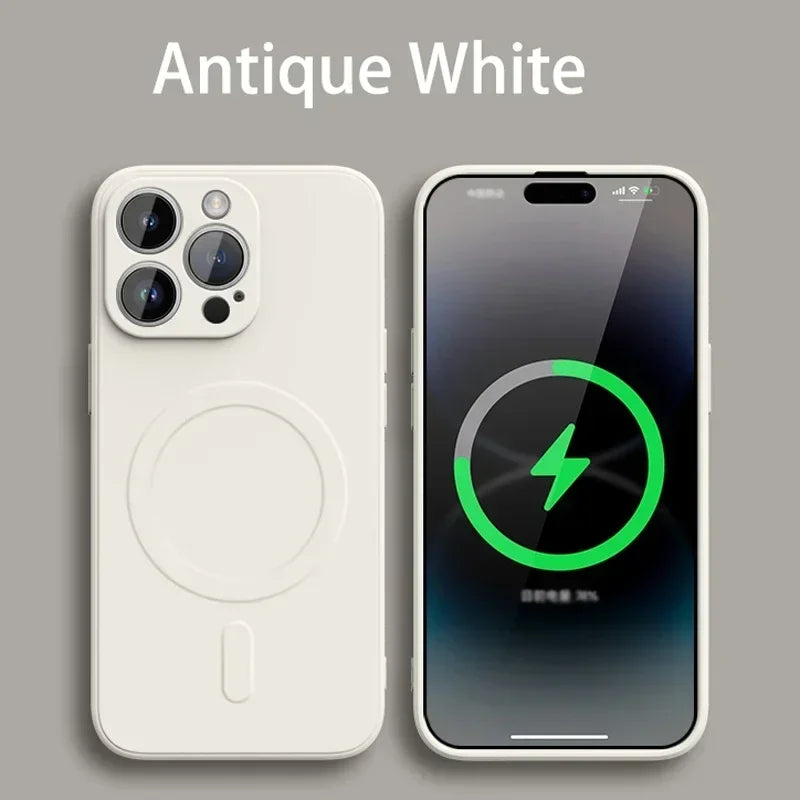 Liquid Silicone Case For iPhone 16 15 14 Plus Pro Max Magsafe Magnetic Wireless Charge Soft Cover