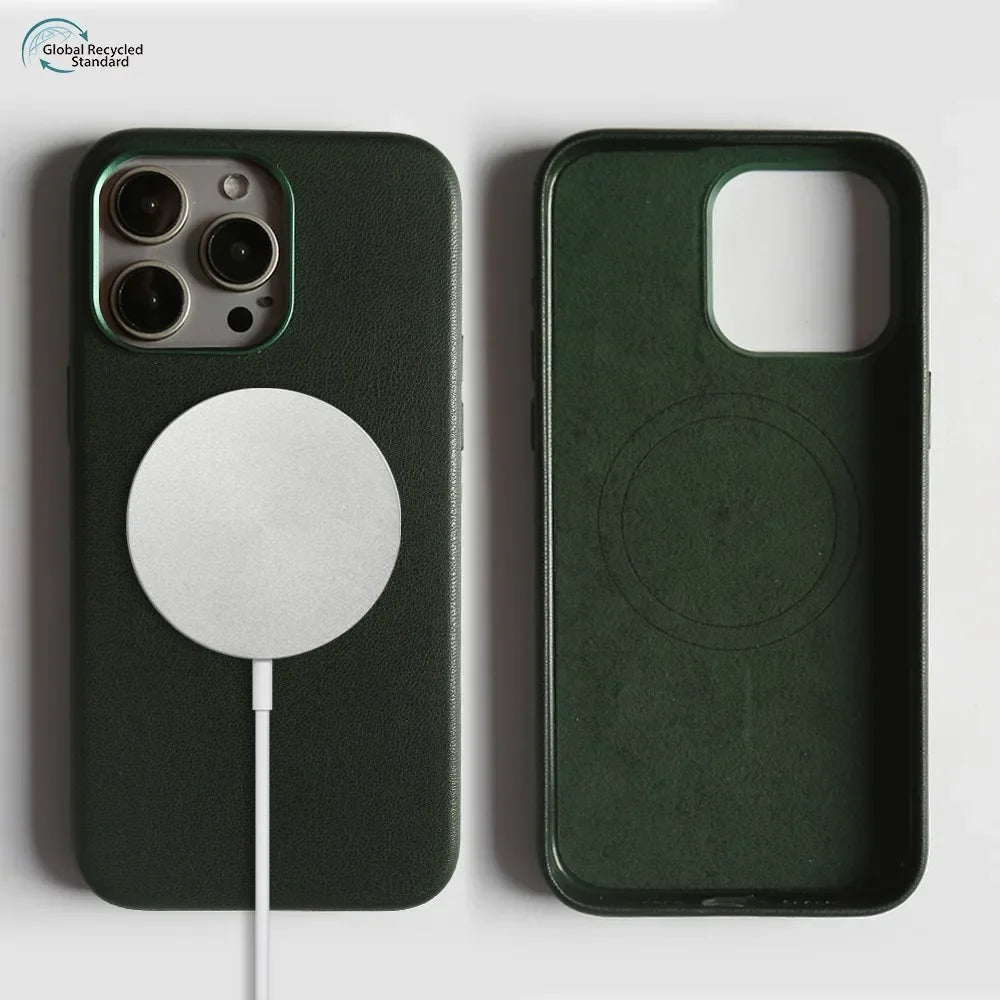 Eco-Friendly Magnetic Leather Phone Case For iPhone 16