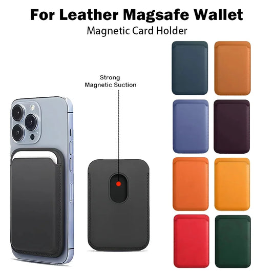 MagSafe Magnetic Leather Wallet Card Holder for iPhone 12 / 13 / 14 / 15 / 16 – Slim Card Case