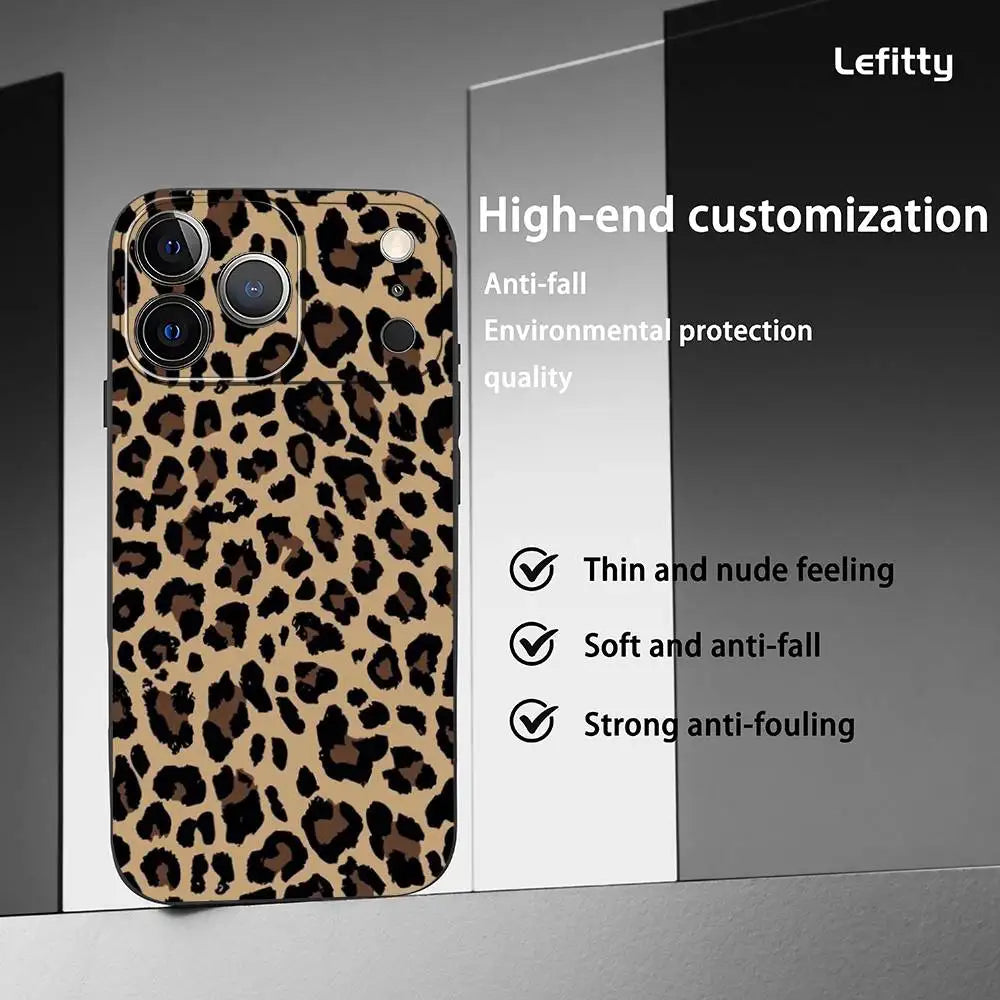 Leopard Print Phone Case For iPhone 16 Pro & 16 Pro Max