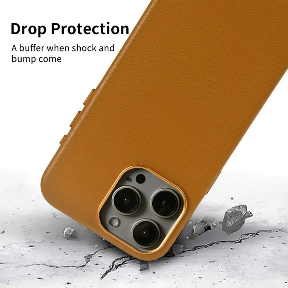Eco-Friendly Magnetic Leather Phone Case For iPhone 16