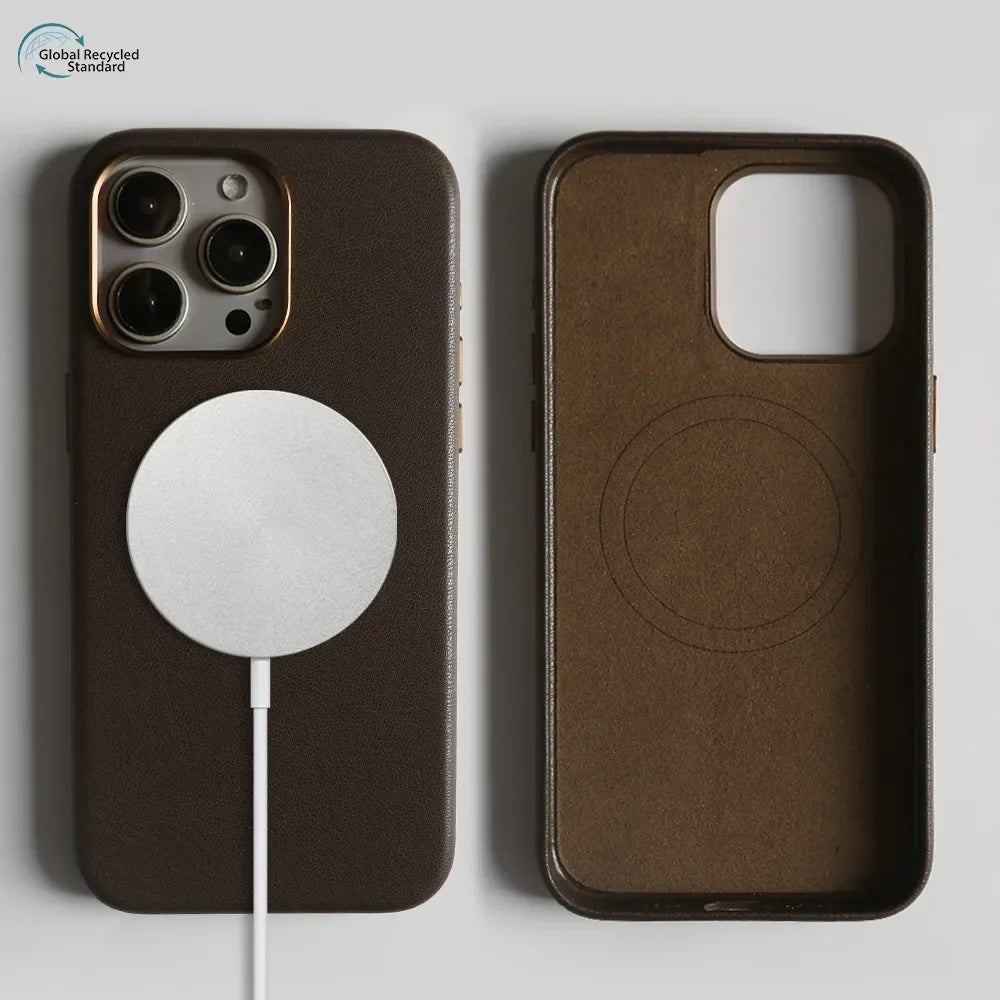Eco-Friendly Magnetic Leather Phone Case For iPhone 16