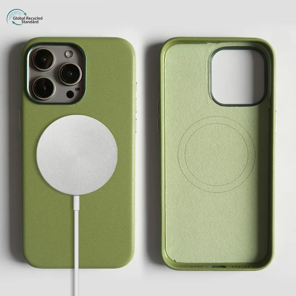Eco-Friendly Magnetic Leather Phone Case For iPhone 16