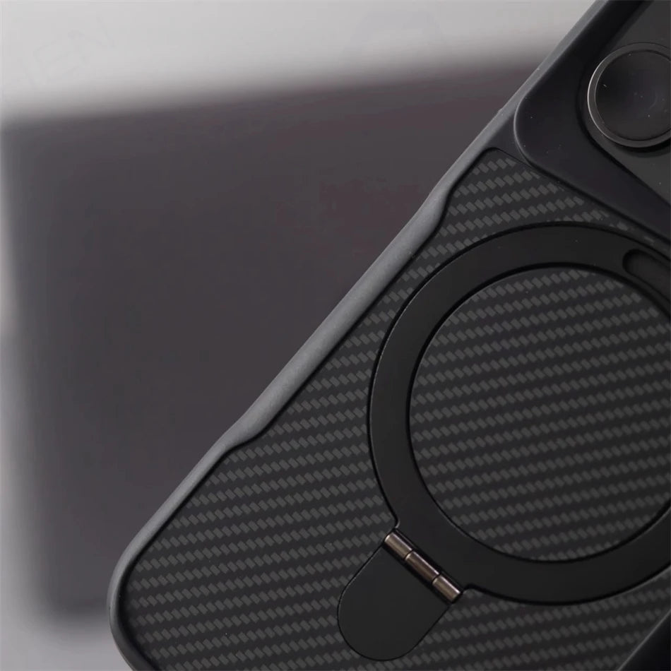 Luxury MagSafe Shockproof Case for iPhone 12–17 Pro Max, Carbon Fiber