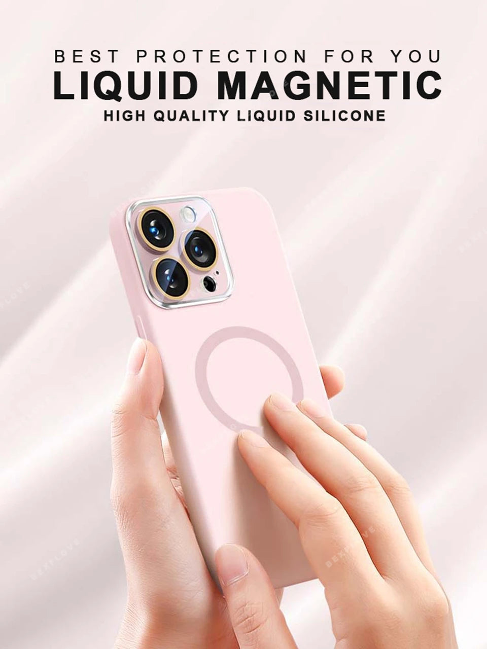 Magnetic Strap Phone Case For iPhone 16 Plus Pro Max Magsafe Liquid Silicone Lanyard Charge Protector Cover