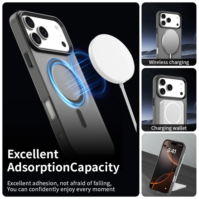 Translucent Magnetic Case for iPhone 17 with Wireless Charging