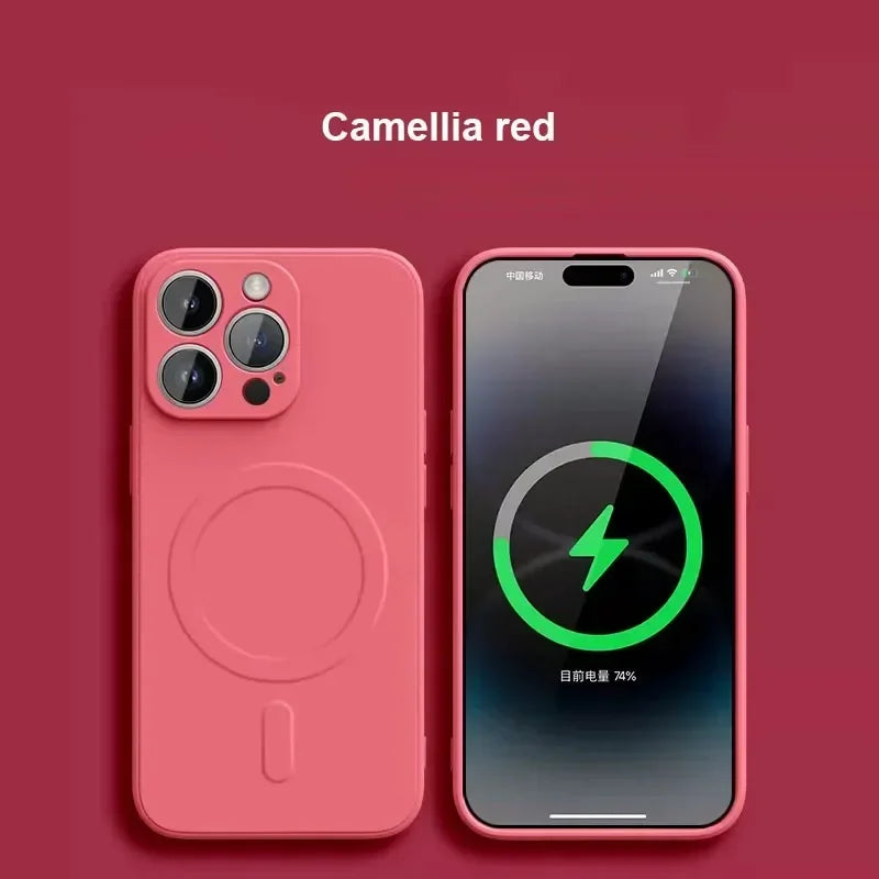 Liquid Silicone Case For iPhone 16 15 14 Plus Pro Max Magsafe Magnetic Wireless Charge Soft Cover