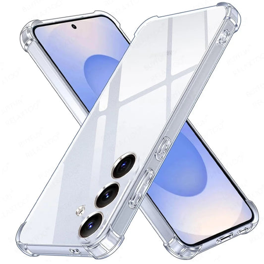 For Samsung Galaxy S25 Case Anti-Yellow Transparent Soft Back Shockproof Cover SamsungS25 Ultra S 25 FE Plus Edge 5G Clear Funda