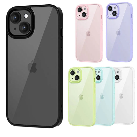 Luxury Soft Transparent Case For iPhone 16 15 14 13 Pro Max Mini Plus Candy Shockproof Bumper Cover Case