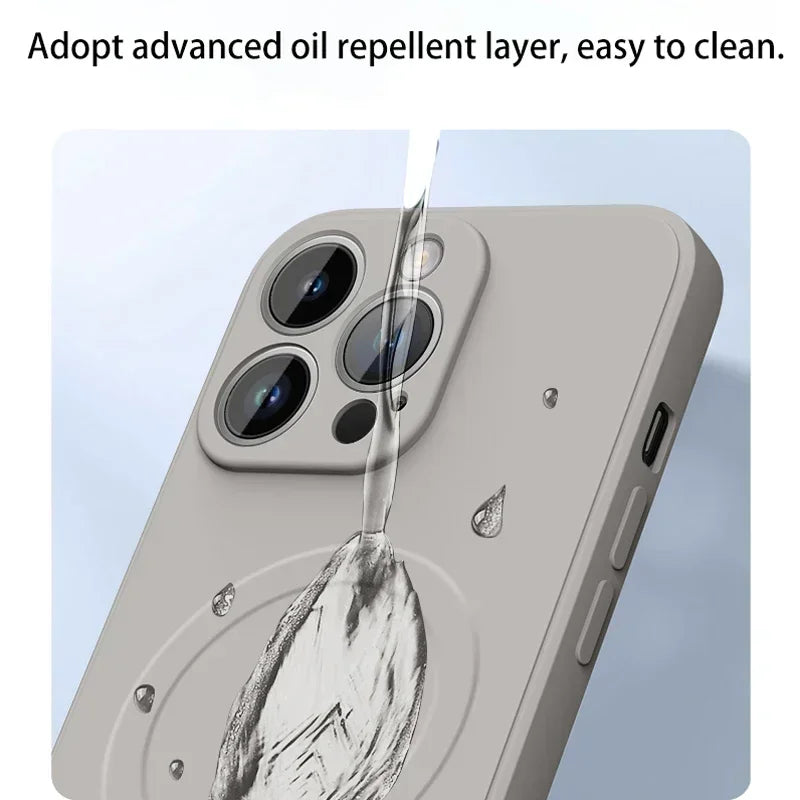 Liquid Silicone Case For iPhone 16 15 14 Plus Pro Max Magsafe Magnetic Wireless Charge Soft Cover