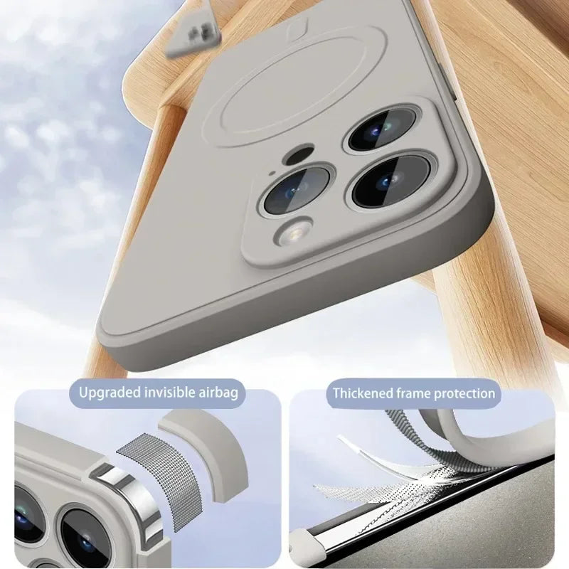 Liquid Silicone Case For iPhone 16 15 14 Plus Pro Max Magsafe Magnetic Wireless Charge Soft Cover