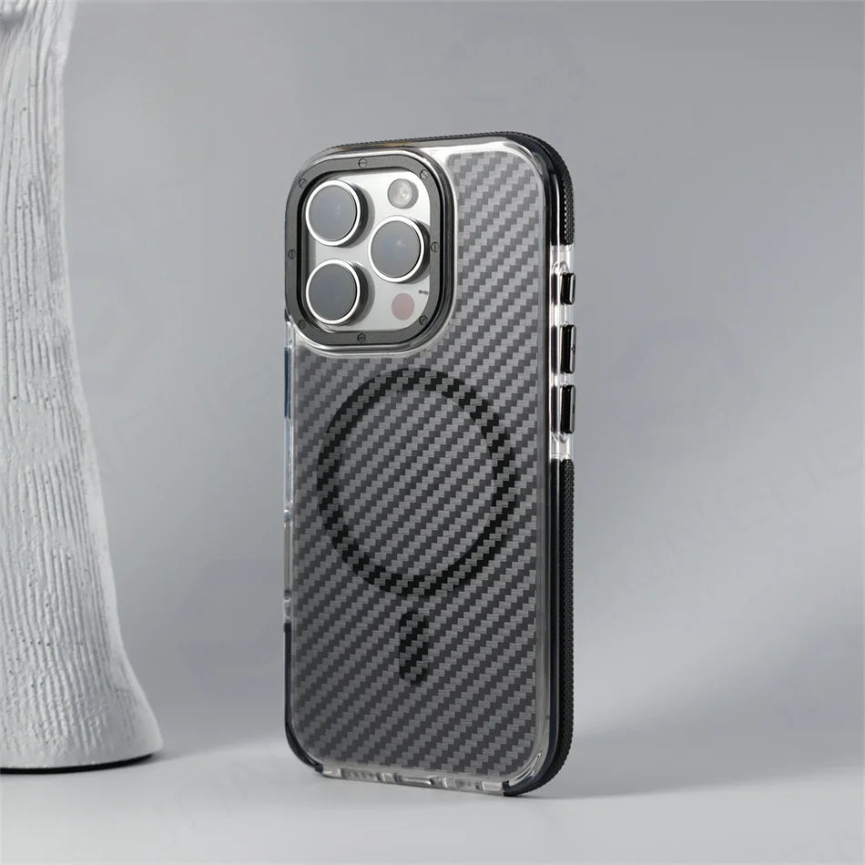 Non-Slip Carbon Fiber MagSafe Case for iPhone – Sleek Armor Protection