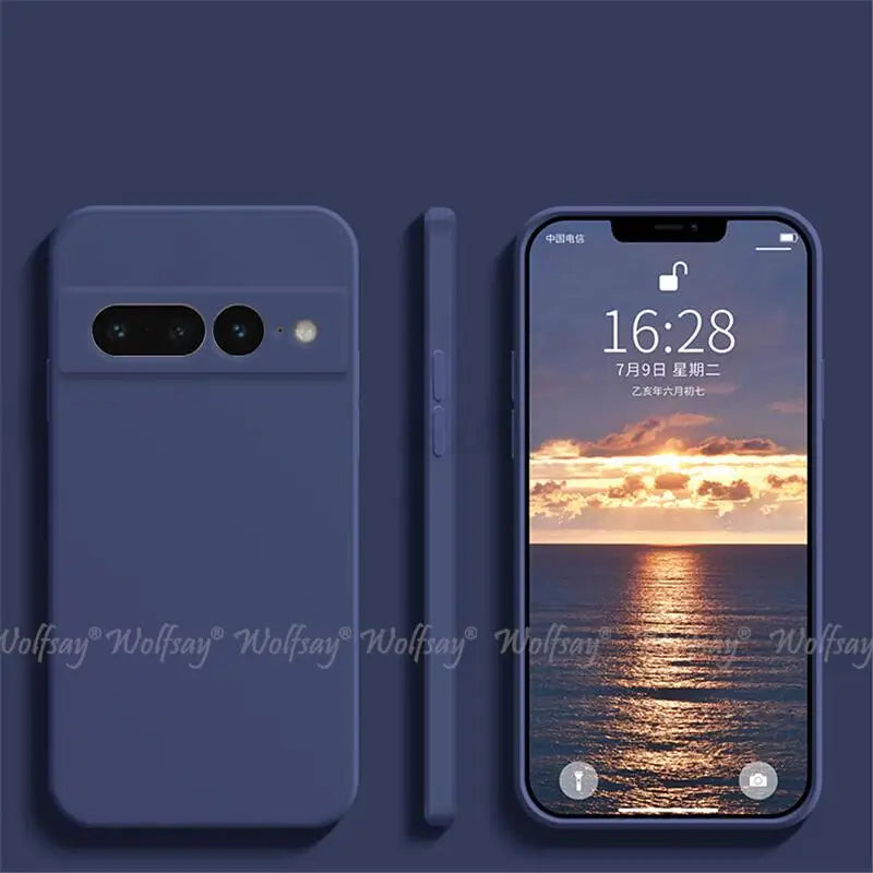 For Google Pixel 7 Pro Case Liquid Silicone Rubber Protector Phone Case Google Pixel 8 Pro 7 Pro 7A 7 6A 6 Pro Cover TPU Case