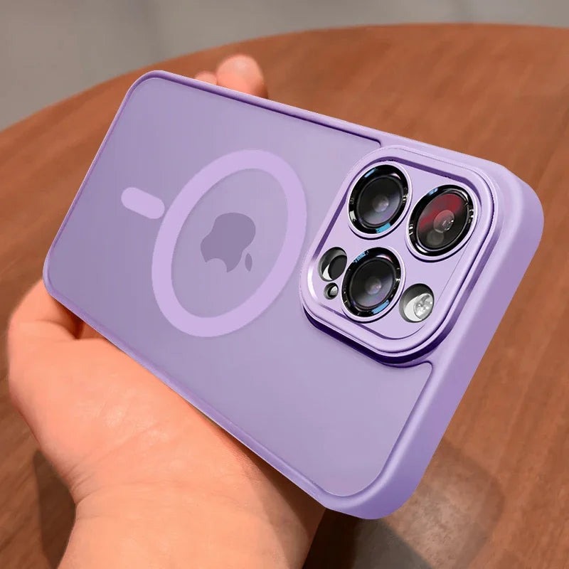 Magnetic Luxury Matte Translucent Armor Shockproof Case For iPhone 16 Pro Max Plus Magsafe Wireless Charge Cover