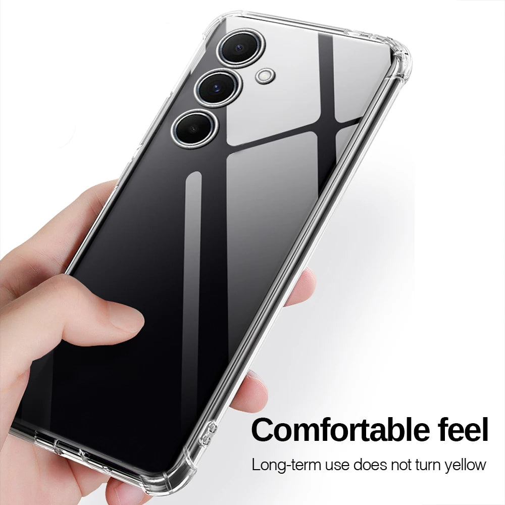 For Samsung Galaxy S25 Case Anti-Yellow Transparent Soft Back Shockproof Cover SamsungS25 Ultra S 25 FE Plus Edge 5G Clear Funda