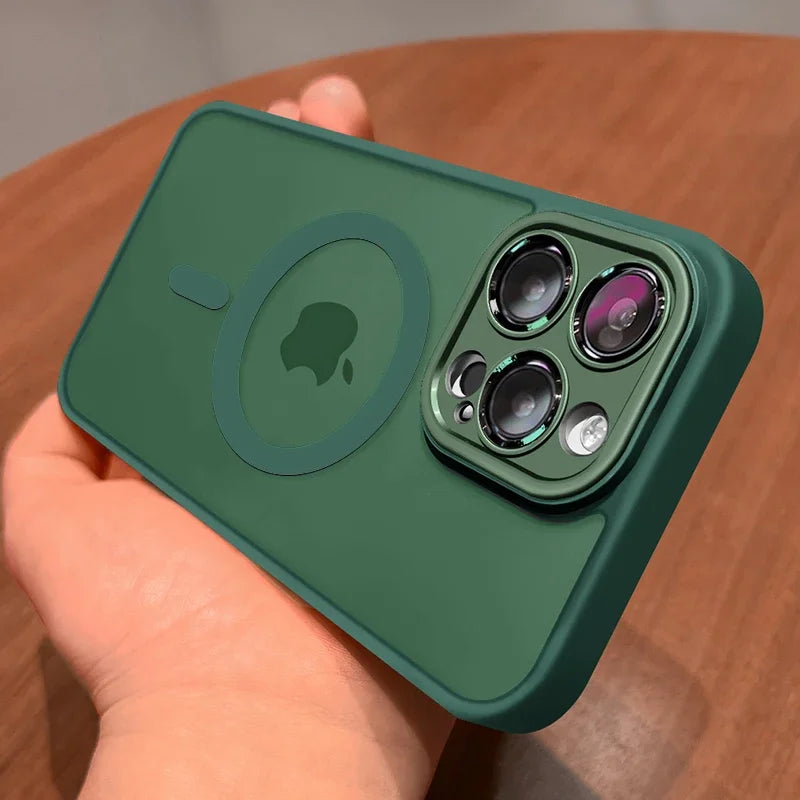 Magnetic Luxury Matte Translucent Armor Shockproof Case For iPhone 16 Pro Max Plus Magsafe Wireless Charge Cover