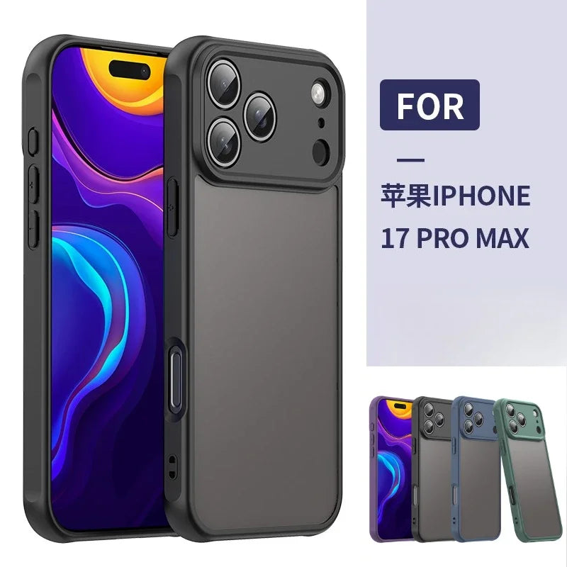 Premium Matte Clear Skin Feel Phone Case for iPhone 17 Air Pro Max Solid Color Camera Protective Cover