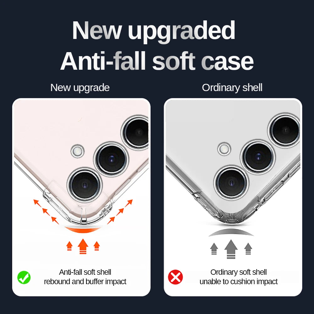 For Samsung Galaxy S25 Case Anti-Yellow Transparent Soft Back Shockproof Cover SamsungS25 Ultra S 25 FE Plus Edge 5G Clear Funda